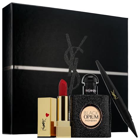 buy yves saint laurent black opium set|opium perfume gift set boots.